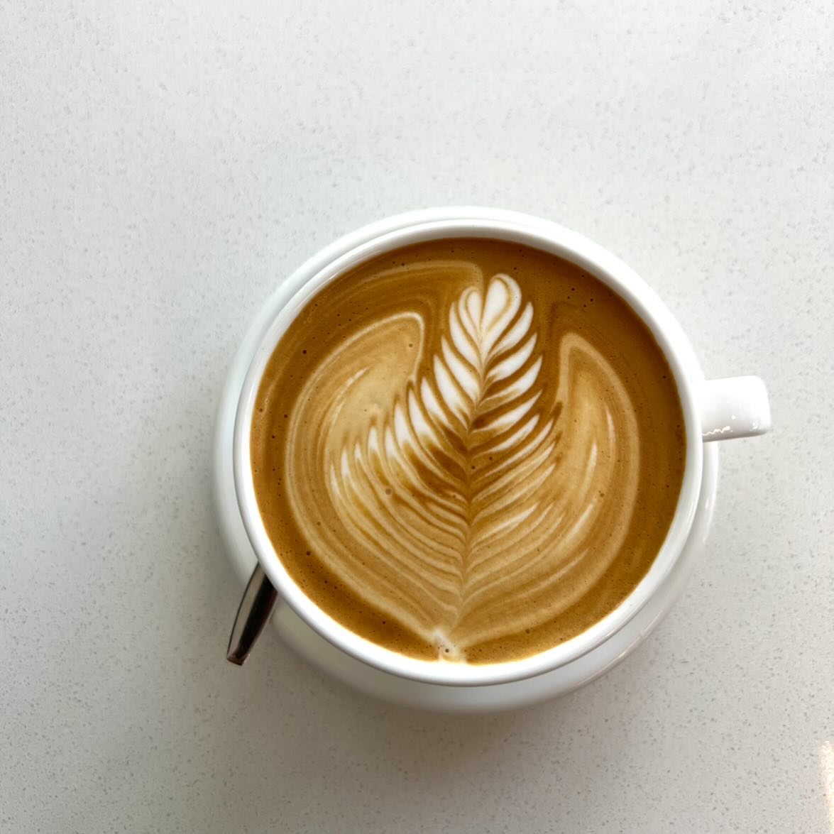 Flat white with latte art